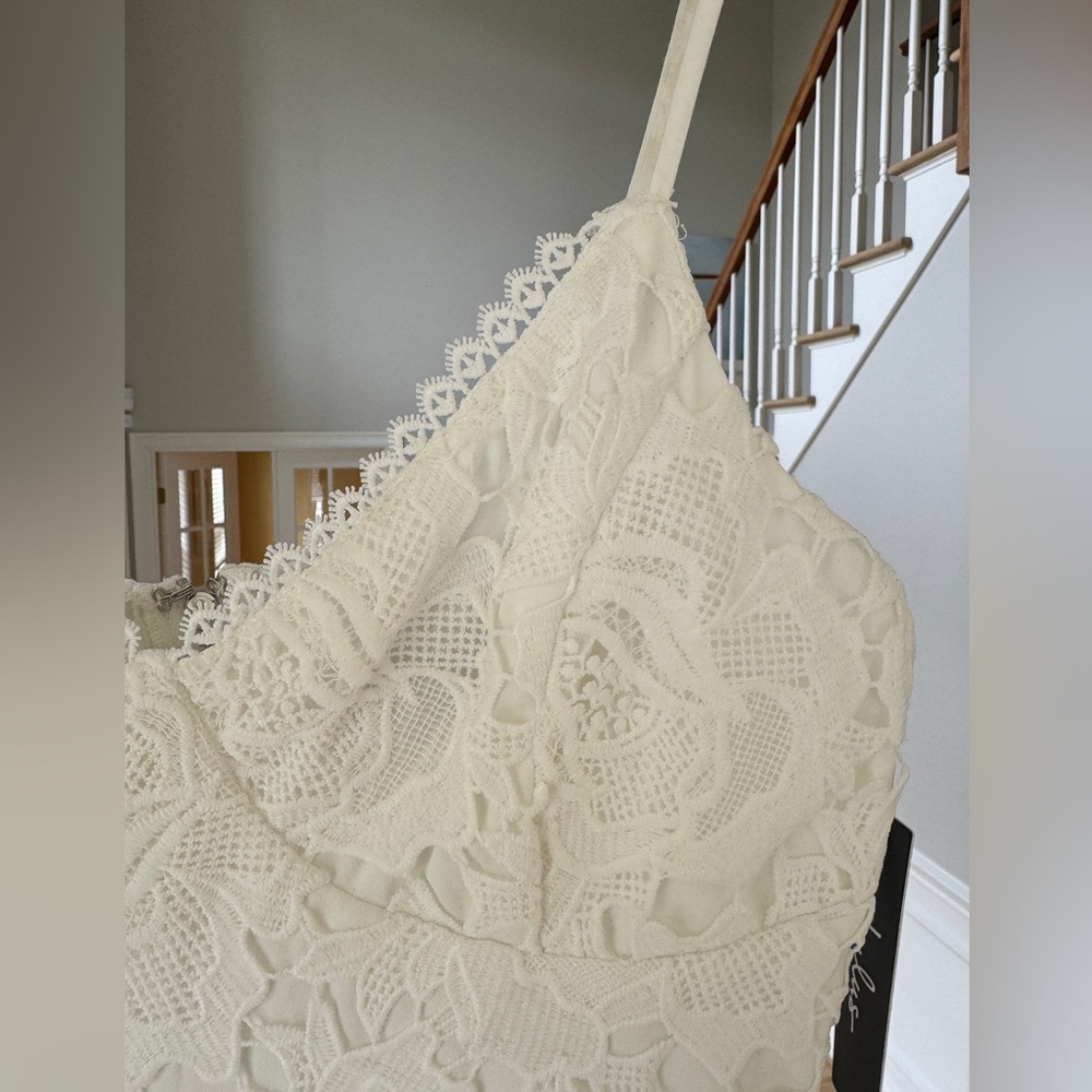 Lulu’s Nora Lee White Sleeveless Lace Midi Dress With Pockets - Picture 6 of 12